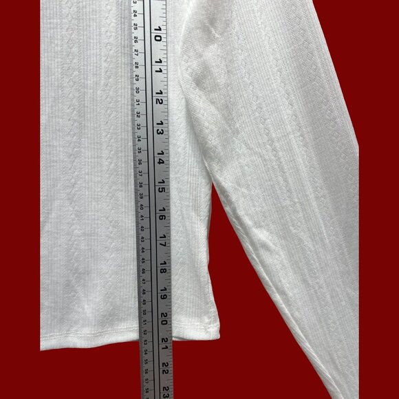 Wild Fable - Women's Long Sleeve Pointelle T-Shirt - White - XXL - Picture 6 of 12